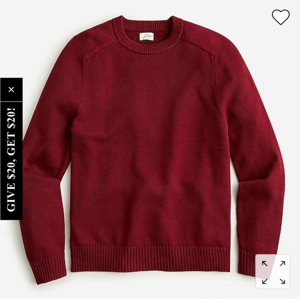 mens j crew sweater burgundy M